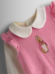 JoJo Maman Bébé Frilled Dungaree & Body Set - Imaginea 6 din 7