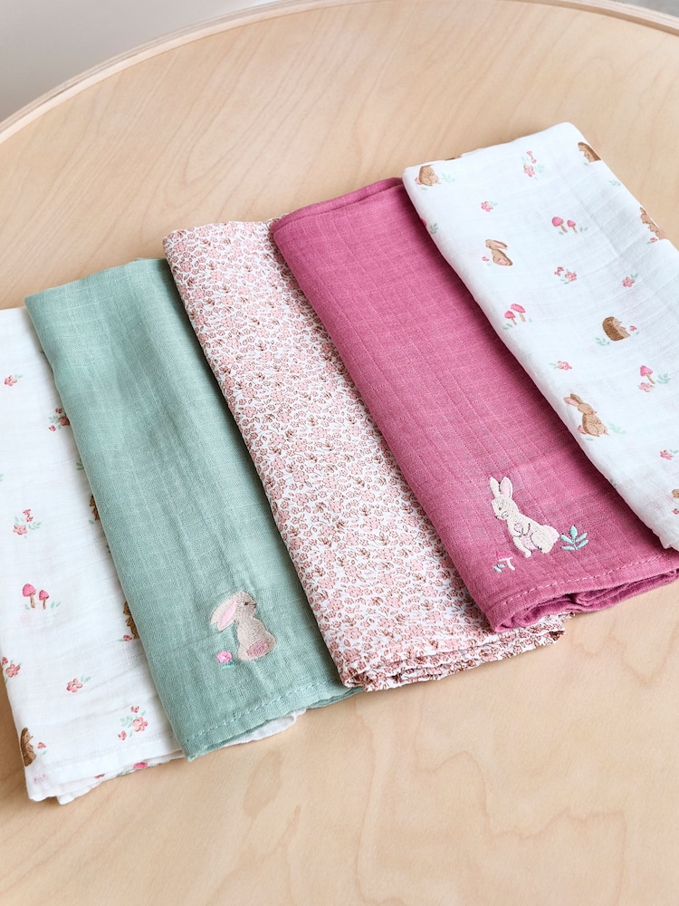 JoJo Maman Bébé Whimsical Woodland 5-Pack Muslins - Image 1 of 7 JoJo Maman Bébé Whimsical Woodland 5-Pack Muslins - Image 1 of 7