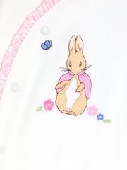 JoJo Maman Bébé Cream Embroidered Frill Sleepsuit - Image 3 of 3