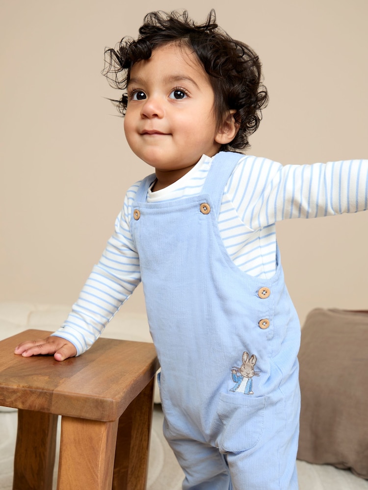JoJo Maman Bébé Blue Peter Rabbit Peter Rabbit™ Cord Dungarees Set - Image 3 of 3