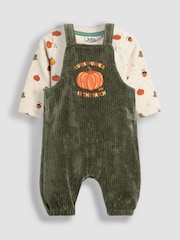 JoJo Maman Bébé Green 2-Piece Dungarees & Top Set - Image 1 of 7