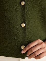 Joules Holly Khaki Green Button Through Knitted Vest - Image 5 of 8