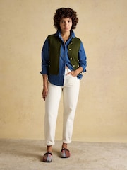 Joules Holly Khaki Green Button Through Knitted Vest - Image 7 of 8