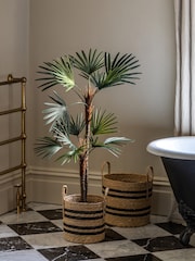 Gallery Home Grey Large Faux Potted Statement Palm Flowers - Image 2 of 6