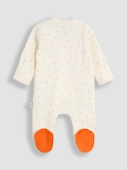 JoJo Maman Bébé Cream Pumpkin & Hat Applique Sleepsuit Set - Image 3 of 6