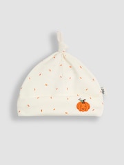 JoJo Maman Bébé Cream Pumpkin & Hat Applique Sleepsuit Set - Image 4 of 6