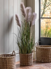 Gallery Home White Faux Potted Grass with Pampas Seed Heads 5 Pack Medium - Image 1 of 4