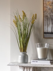 Gallery Home White Faux Potted Grass with Yellow Wildflower - Image 1 of 6