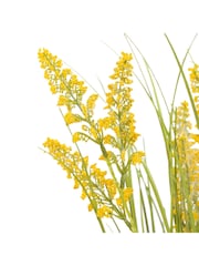 Gallery Home White Faux Potted Grass with Yellow Wildflower - Image 5 of 6