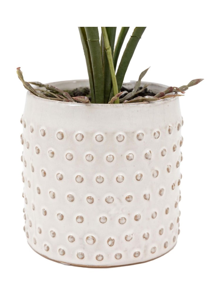 Gallery Home Pink Faux Orchid in Ceramic Dot Pot - Image 6 of 6