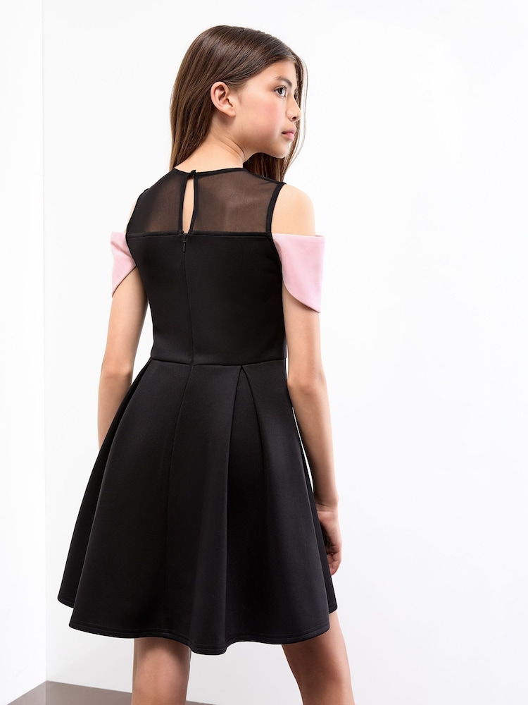 Lipsy Cold Shoulder Bow Occasion Dress (5-16yrs) - صورة 1 من 4