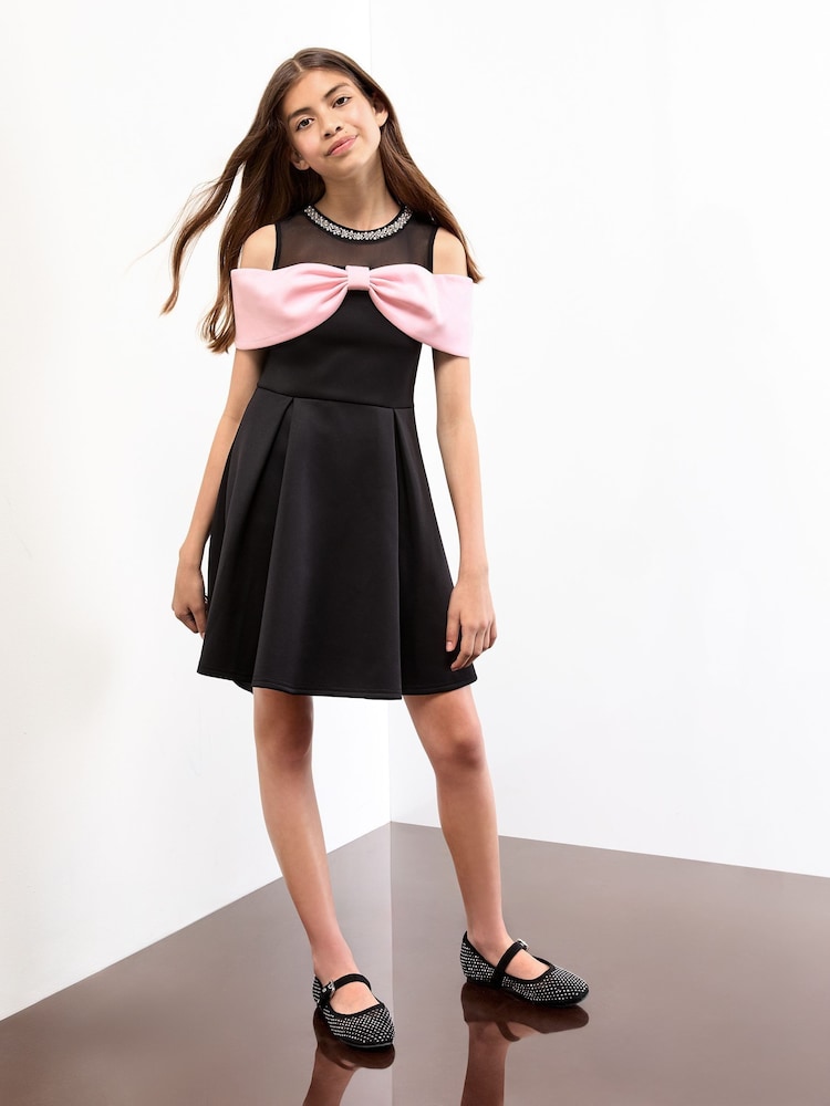 Lipsy Cold Shoulder Bow Occasion Dress (5-16yrs) - صورة 2 من 4