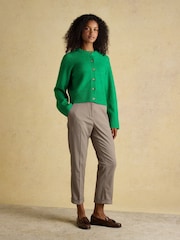 Joules Green Relaxed Knitted Round Neck Button Through Cardigan - Image 3 of 8