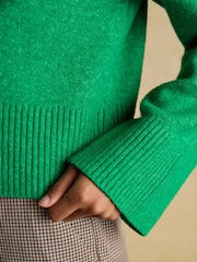 Joules Green Relaxed Knitted Round Neck Button Through Cardigan - Image 7 of 8
