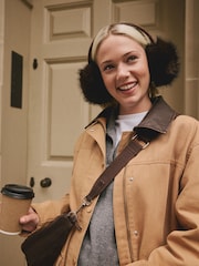 Chocolate Brown Faux Fur Ear Muff - Image 2 of 7