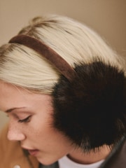 Chocolate Brown Faux Fur Ear Muff - Image 4 of 7