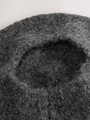 Charcoal Grey Knitted Boucle Beret Hat - Image 2 of 3