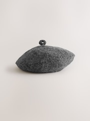 Charcoal Grey Knitted Boucle Beret Hat - Image 3 of 3