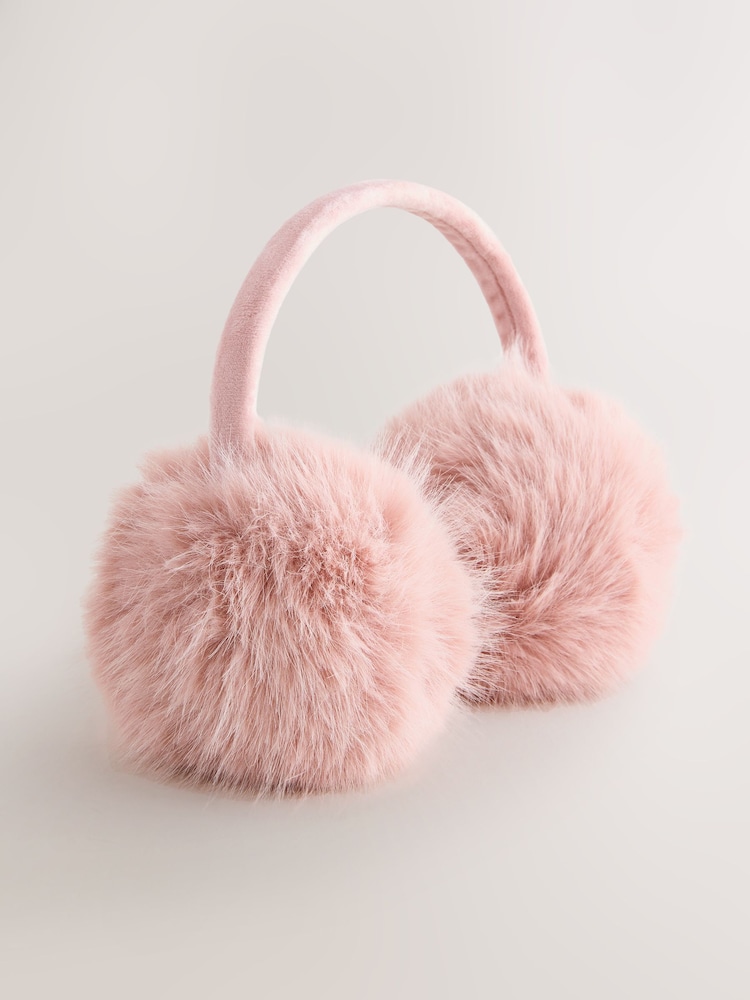 Pink Faux Fur Ear Muff - Image 1 of 3