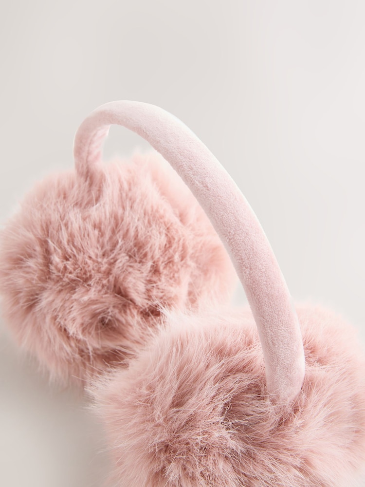 Pink Faux Fur Ear Muff - Image 2 of 3