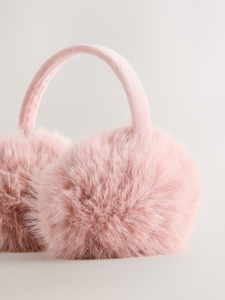Pink Faux Fur Ear Muff - Image 3 of 3