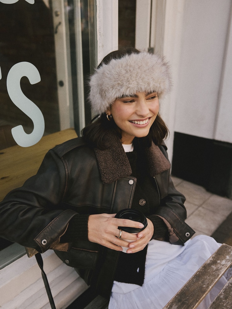 Neutral Faux Fur Headband - Image 1 of 7