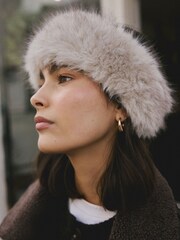 Neutral Faux Fur Headband - Image 3 of 7
