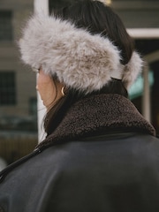 Neutral Faux Fur Headband - Image 4 of 7