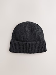 Negru - Căciulă în dungi care conține lână - Imaginea 5 din 7