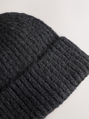 Negru - Căciulă în dungi care conține lână - Imaginea 7 din 7