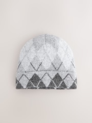 Siva z vzorcem - Knitted Beanie - Slika 1 iz 3