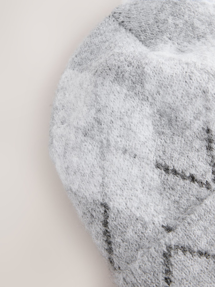 Siva z vzorcem - Knitted Beanie - Slika 2 iz 3