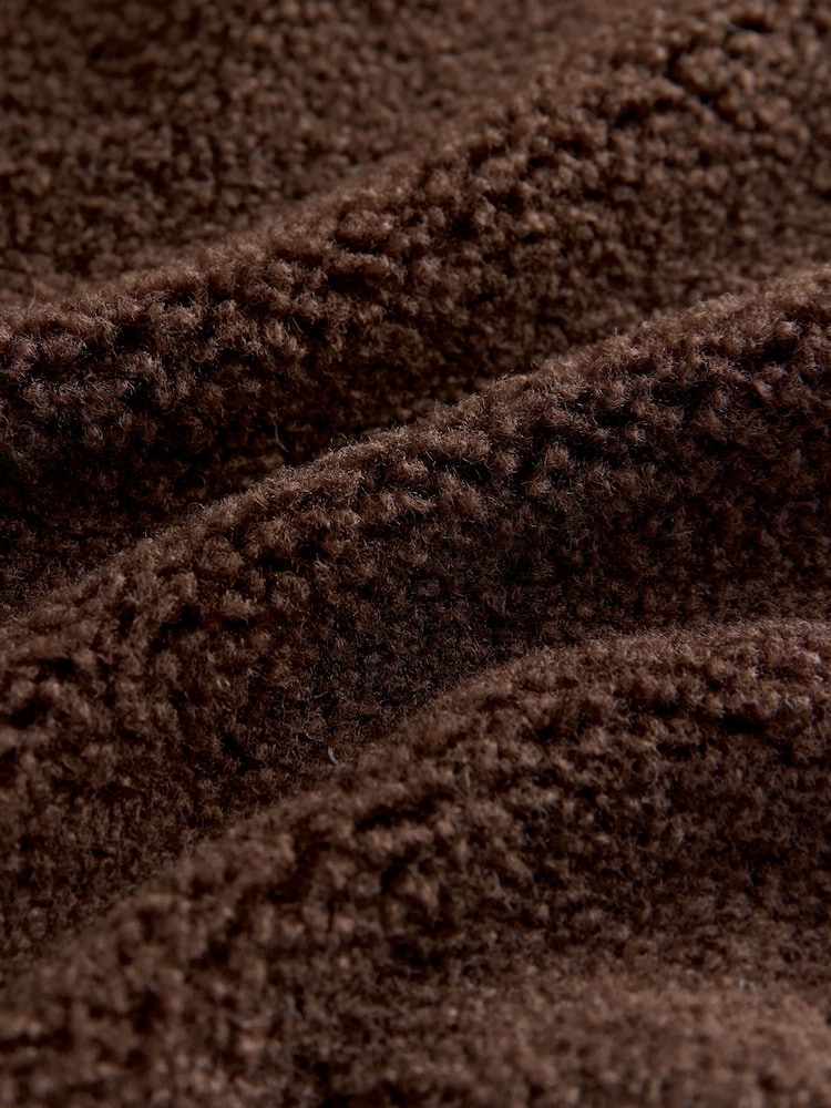 Chocolate Brown Plain Funnel Neck Fleece Zip Through (3mths-7yrs) - Image 9 of 9