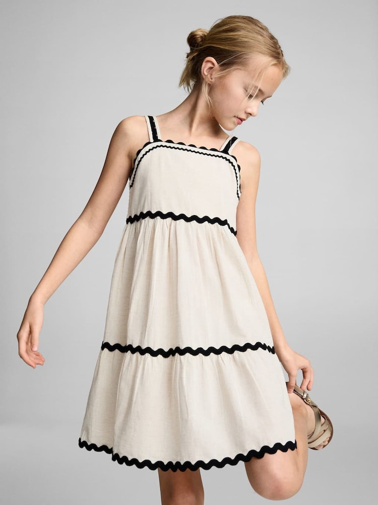 Mango Cream Emilia Dress - Image 1 of 5 Mango Cream Emilia Dress - Image 1 of 5