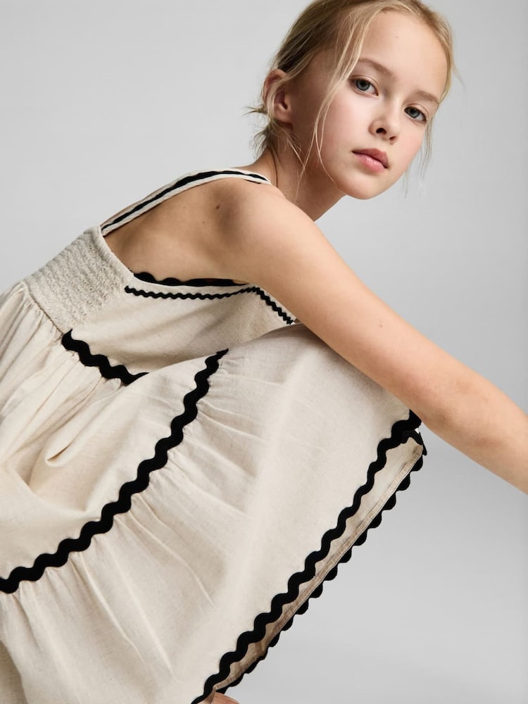 Mango Cream Emilia Dress - Image 2 of 5 Mango Cream Emilia Dress - Image 2 of 5