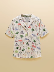 Joules Cream Fiesta Scene Short Satin Pyjama Set - Image 12 of 12