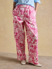 وردي - بنطلون قطن سهل الارتداء موديل Hallie من Joules - Image 1 of 8