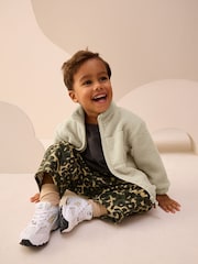 Stone Plain Funnel Neck Fleece Zip Through (3mths-7yrs) - Image 4 of 8
