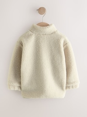 Stone Plain Funnel Neck Fleece Zip Through (3mths-7yrs) - Image 6 of 8