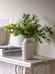 Gallery Home White Faux Retro Vase with Meadown Foliage - Image 1 of 4