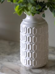 Gallery Home White Faux Retro Vase with Meadown Foliage - Image 2 of 4