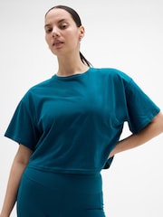 Синий - Athleta True Cotton Cropped T-Shirt - Изображение 1 из 1