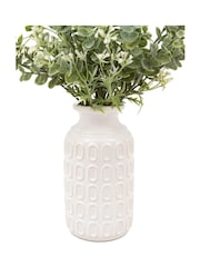 Gallery Home White Faux Retro Vase with Eucalyptus - Image 5 of 6