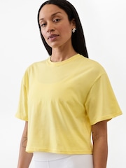 Athleta Yellow True Cotton Cropped T-Shirt - Image 1 of 1