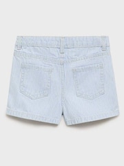 Mango Blue Stripe 100% Cotton Denim Shorts - Image 2 of 3