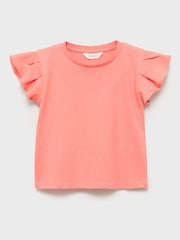 Mango Pink Ruffled Sleeve T-Shirt - Image 1 of 3
