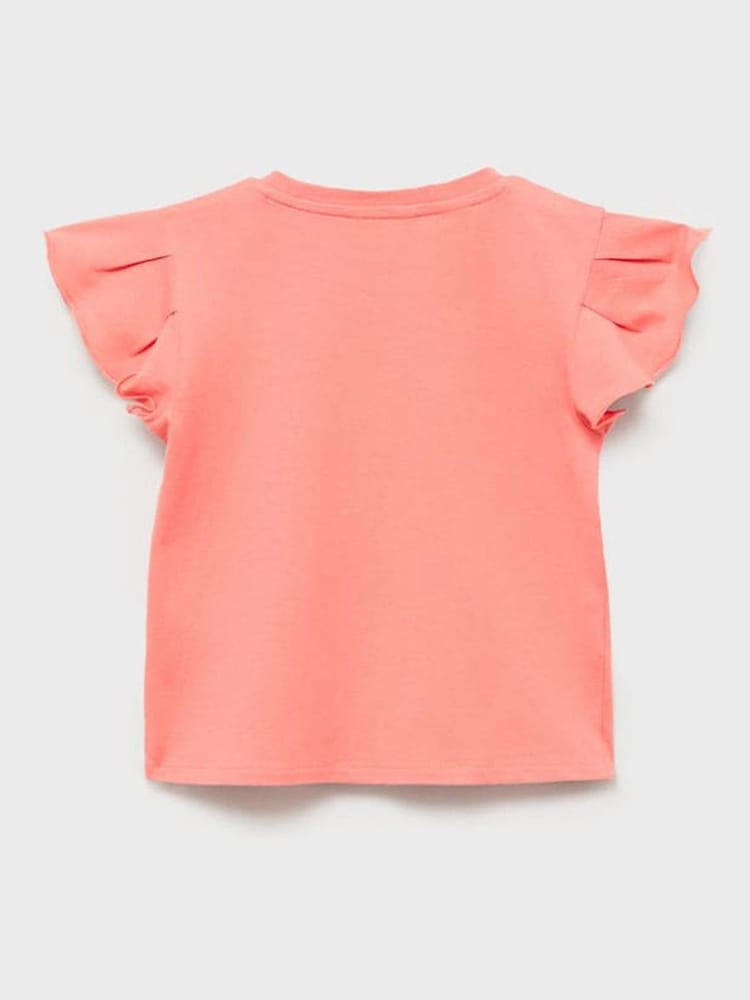 Mango Pink Ruffled Sleeve T-Shirt - Image 2 of 3