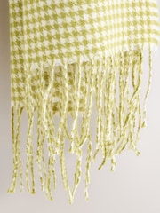 Lime Green Houndstooth Midweight Scarf - Image 3 of 3