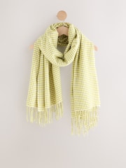 نقشة كاروهات باللون الأخضر الليموني - وشاح متوسط الوزن - صورة 5 من 7