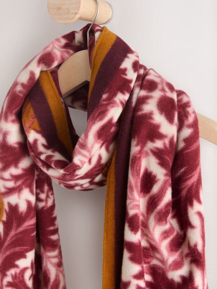 Berry Red Tapestry Floral Lightweight Scarf - Image 2 of 3